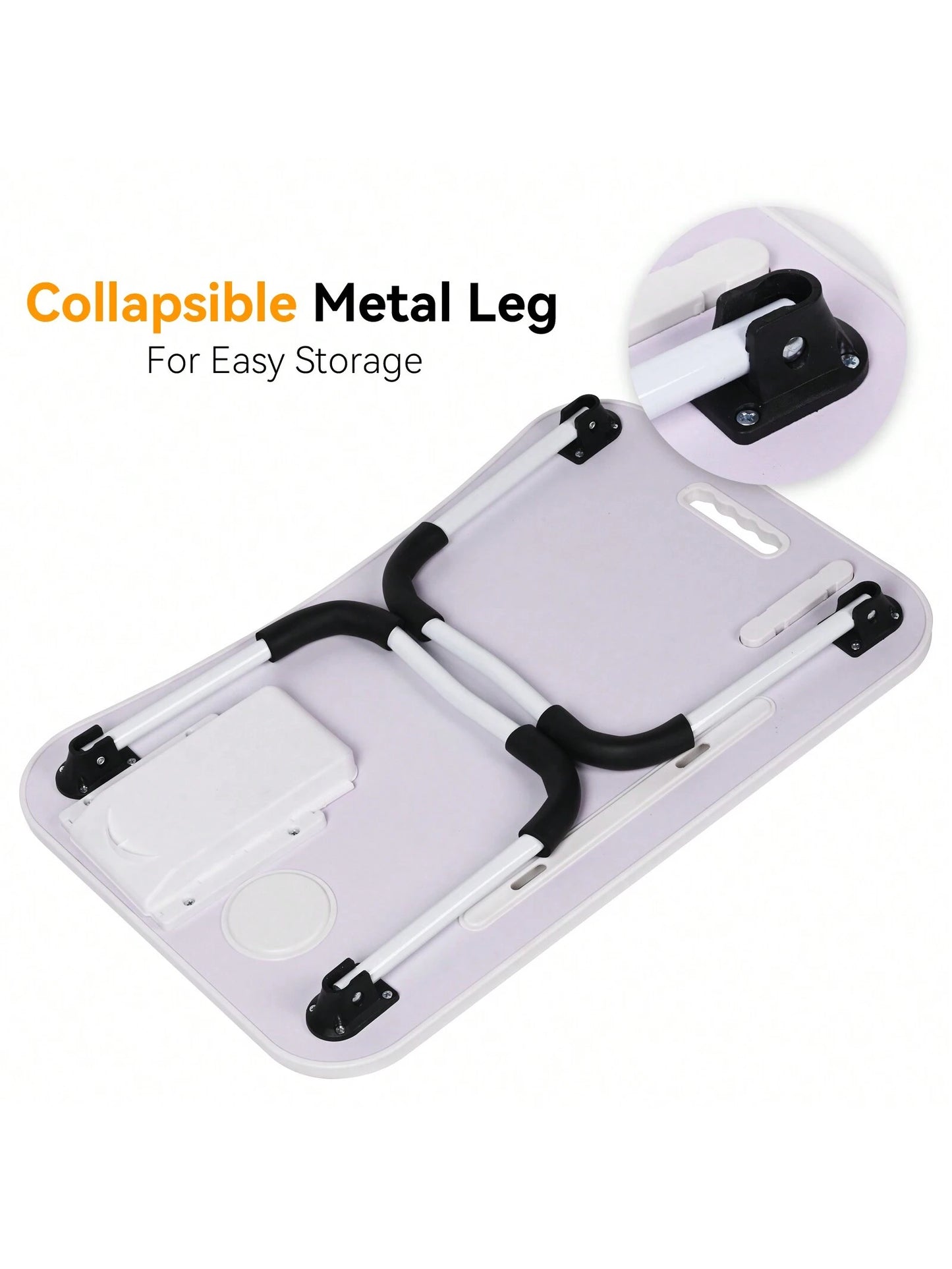 Laptop Bed Desk, Portable Foldable Laptop Table with USB Charging Port, Cup Holder & Storage Drawer, Lap Desk Tray for Bed, Sofa & Floor, Writing, Reading, or Eating
